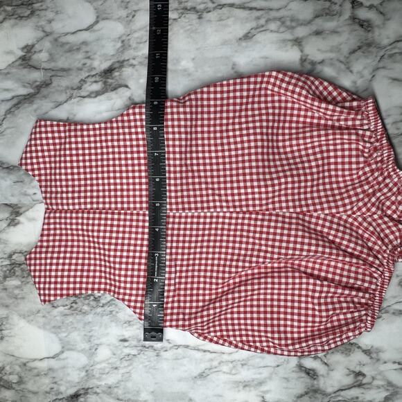 VTG Bow Peep Baby Boy 6 Mo Red White Fire Truck Smocked Cotton Bubble Fireman - Picture 5 of 6